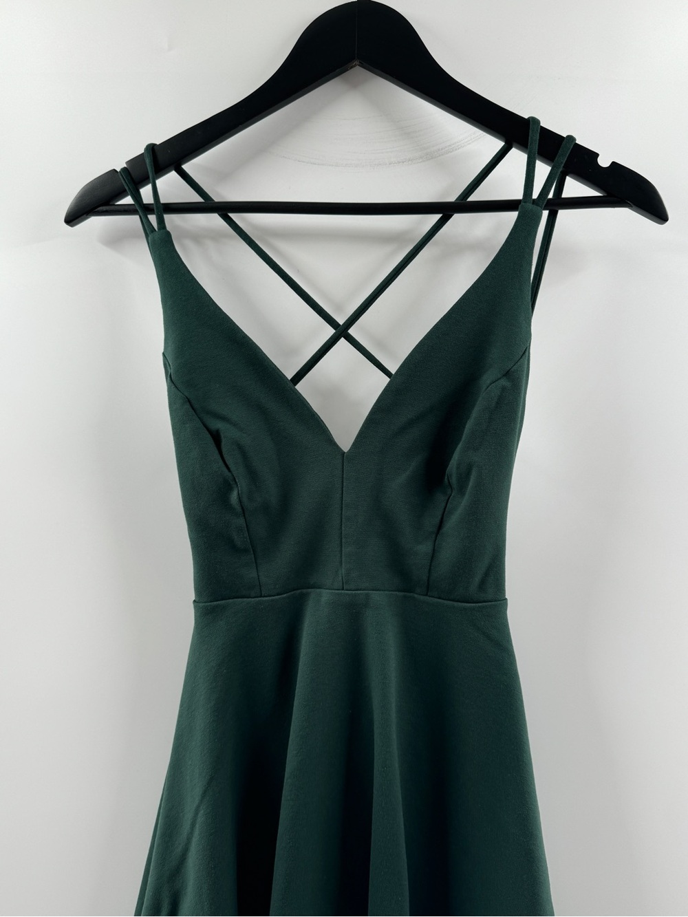 Lulus Forest Green Low Back Criss Cross Formal Dress Women's Small - Picture 2 of 8